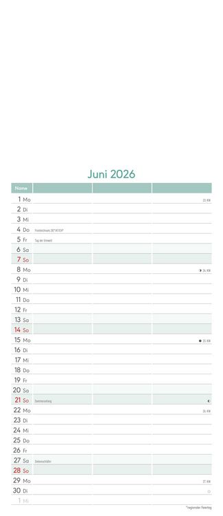 Produktbild: Kreativ-Kalender Planer für 2 2026 - 3 Spalten - 19,5x45 cm - Foto, Malen, Basteln - datiert - Kreativkalender - Foto-Kalender - Alpha Edition