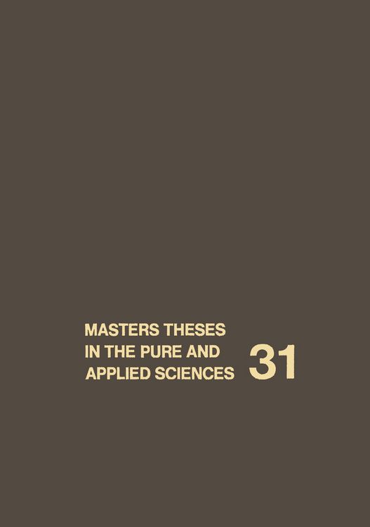 Produktbild: Masters Theses in the Pure and Applied Sciences