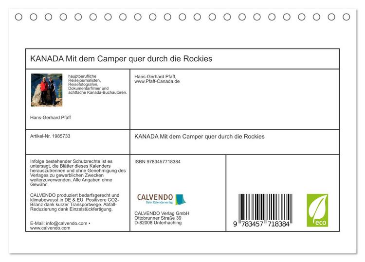 Produktbild: KANADA Mit dem Camper quer durch die Rockies (Tischkalender 2026 DIN A5 quer), CALVENDO Monatskalender