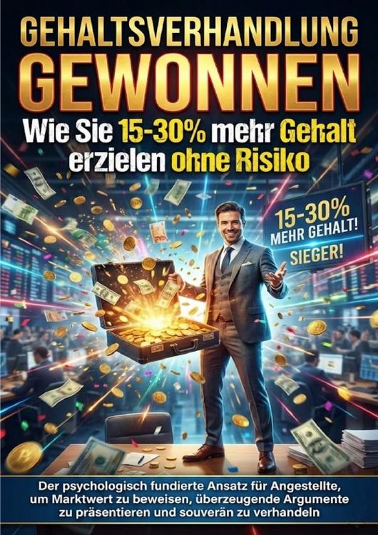 Produktbild: Gehaltsverhandlung gewonnen: Wie Sie 15-30% mehr Gehalt erzielen ohne Risiko