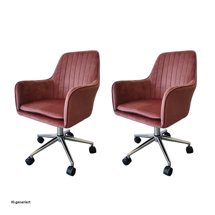 Produktbild: HTI-Living HTI-Living Drehstuhl 2er Set Ashley Mauve HTI-Living Drehstuhl 2er Set Ashley Mauve