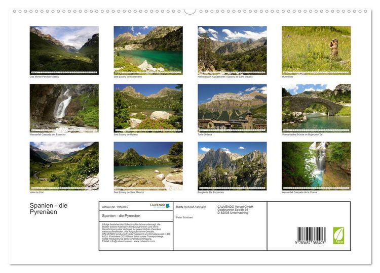 Produktbild: Spanien - die Pyren&auml;en (hochwertiger Premium Wandkalender 2026 DIN A2 quer), Kunstdruck in Hochglanz