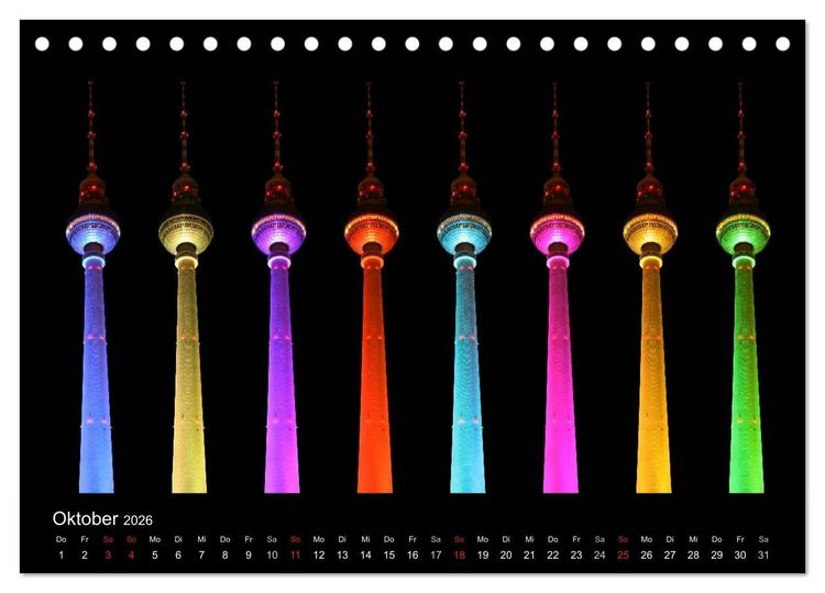 Produktbild: Colours of Berlin (Tischkalender 2026 DIN A5 quer), CALVENDO Monatskalender