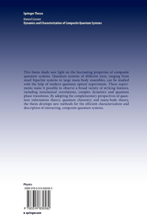 Produktbild: Dynamics and Characterization of Composite Quantum Systems