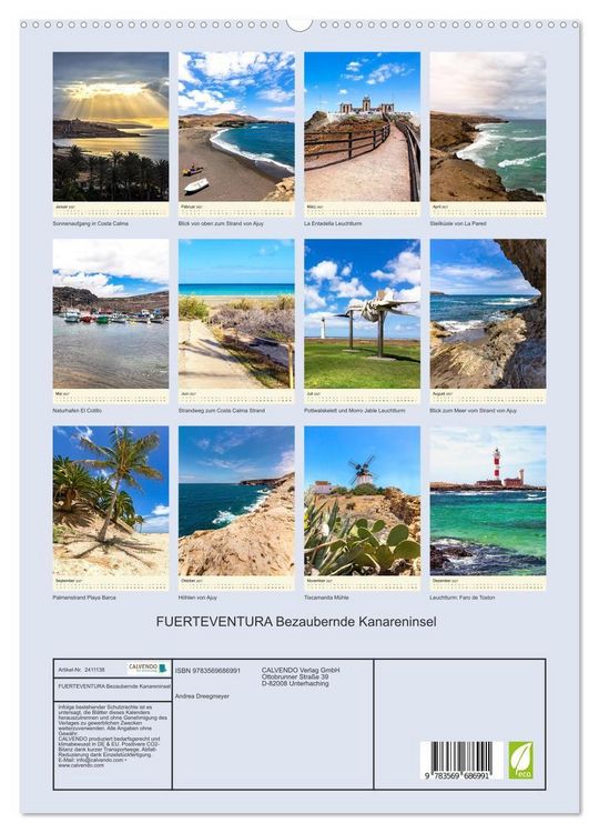 Produktbild: FUERTEVENTURA Bezaubernde Kanareninsel (hochwertiger Premium Wandkalender 2027 DIN A2 hoch), Kunstdruck in Hochglanz