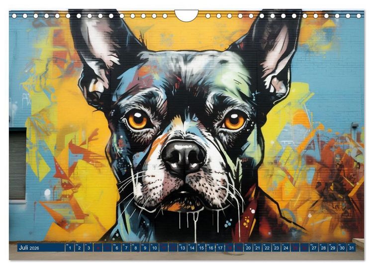 Produktbild: Graffiti Hunde (Wandkalender 2026 DIN A4 quer), CALVENDO Monatskalender