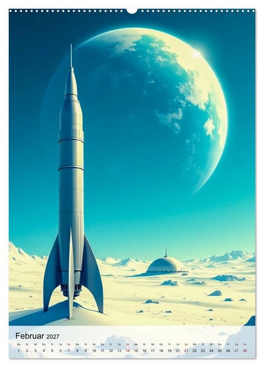 Produktbild: Retro Sci-Fi - Aufbruch zu neuen Grenzen (Wandkalender 2027 DIN A2 hoch), CALVENDO Monatskalender