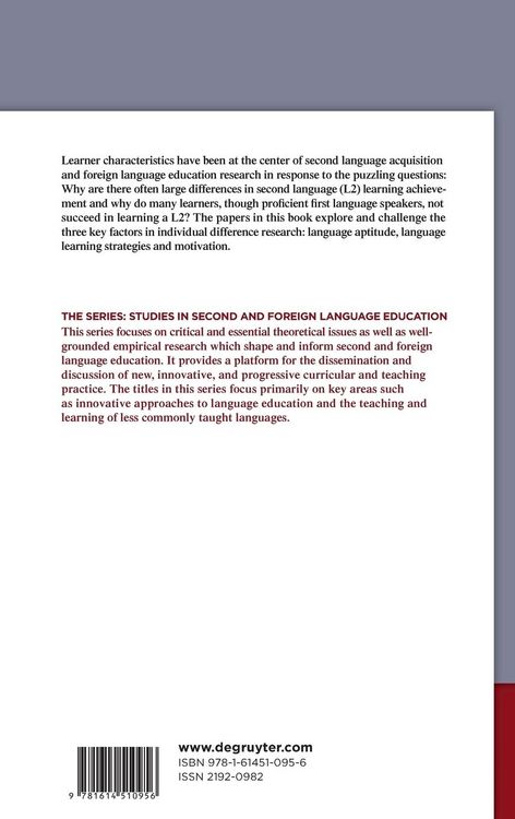 Produktbild: Perspectives on Individual Characteristics and Foreign Language Education