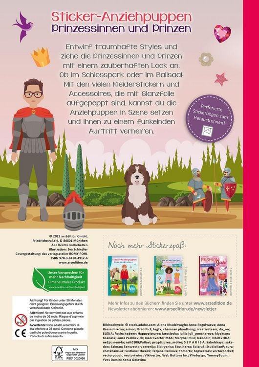Produktbild: Sticker-Anziehpuppen Metallic &ndash; Prinzessinnen und Prinzen