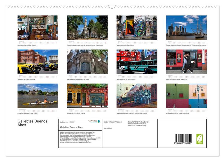 Produktbild: Geliebtes Buenos Aires (hochwertiger Premium Wandkalender 2026 DIN A2 quer), Kunstdruck in Hochglanz
