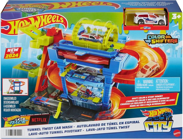 Produktbild: Hot Wheels City Farbwechsel-Tunnelautowaschanlage und Farbwechselfahrzeug im Maßstab 1:64