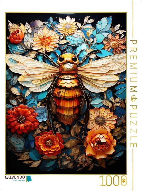 Produktbild: CALVENDO Puzzle Biene | 1000 Teile Lege-Gr&ouml;&szlig;e 64x48cm Foto-Puzzle f&uuml;r gl&uuml;ckliche Stunden
