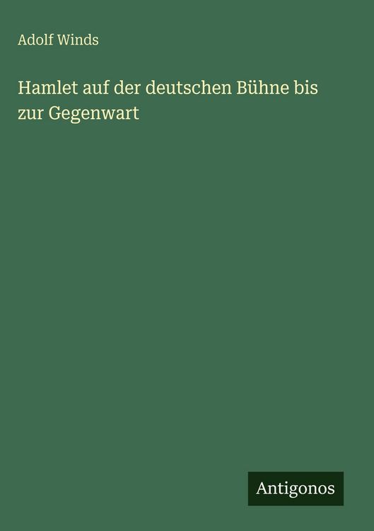 Produktbild: Hamlet auf der deutschen B&uuml;hne bis zur Gegenwart