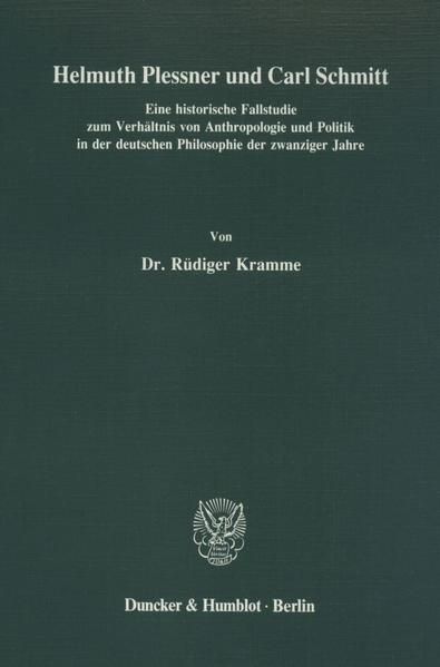Produktbild: Helmuth Plessner und Carl Schmitt.