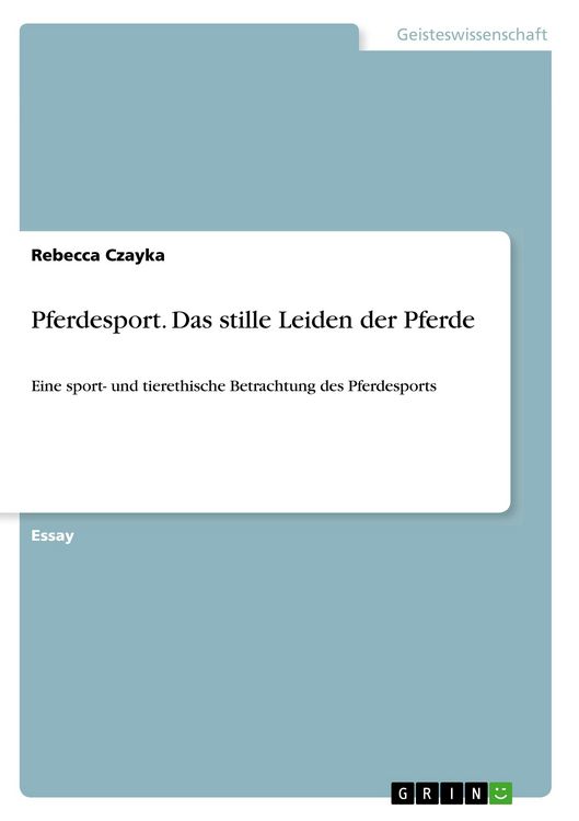 Produktbild: Pferdesport. Das stille Leiden der Pferde
