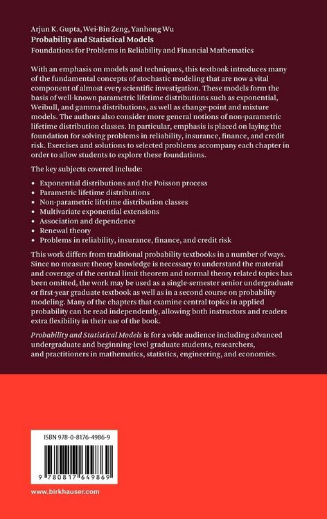 Produktbild: Probability and Statistical Models