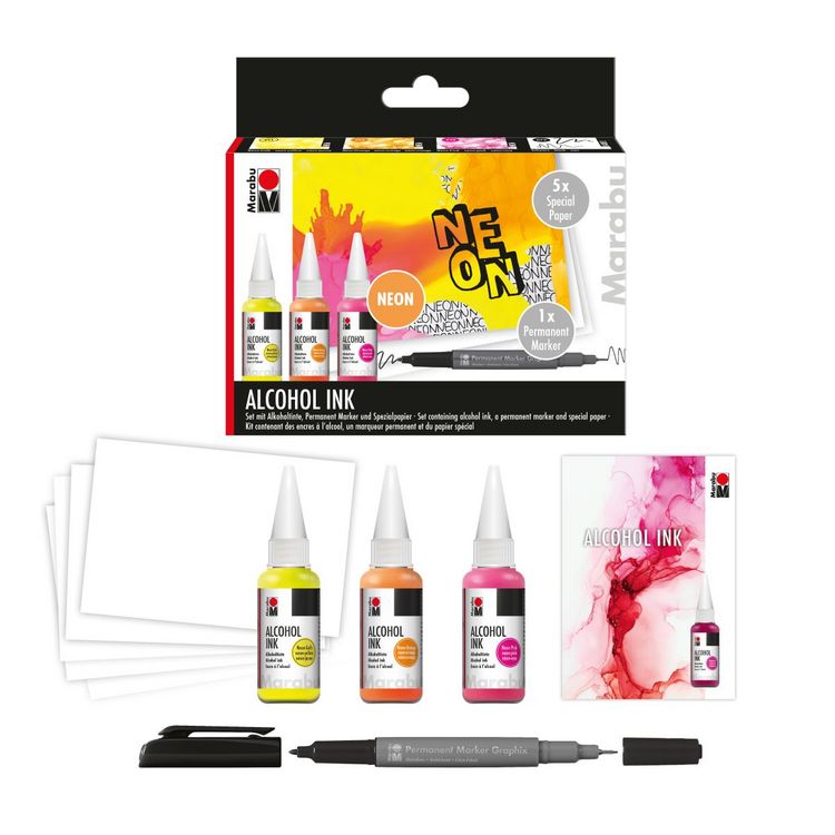 Produktbild: Marabu Alkoholtinte Set NEON 3x20ml