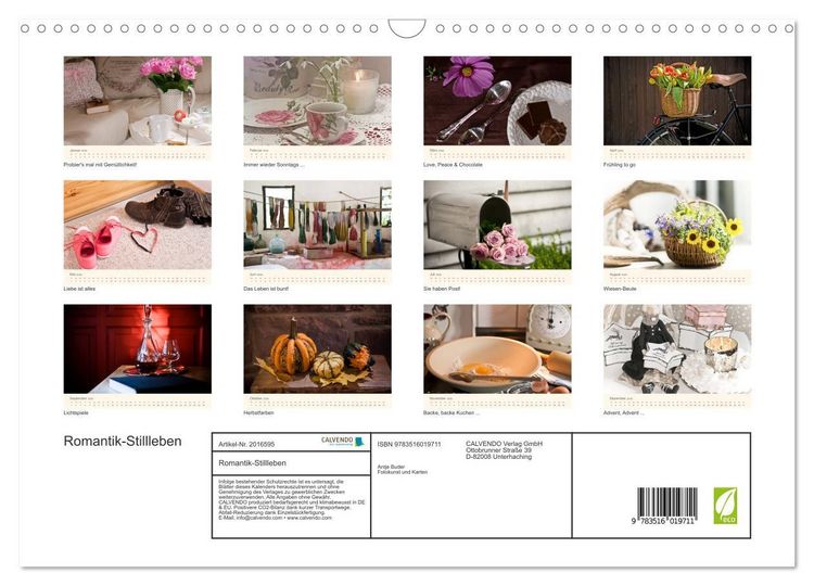 Produktbild: Romantik-Stillleben (Wandkalender 2026 DIN A3 quer), CALVENDO Monatskalender