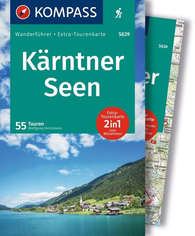 Produktbild: KOMPASS Wanderf&uuml;hrer K&auml;rntner Seen, 55 Touren mit Extra-Tourenkarte