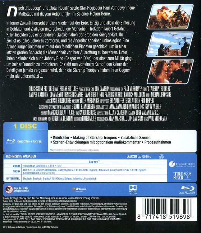Produktbild: Starship Troopers - Ungeschnittene Fassung