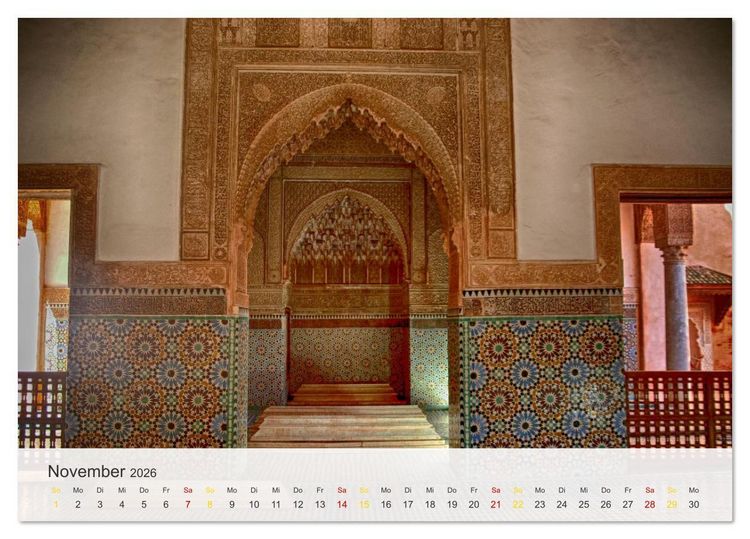 Produktbild: Marrakesch die rote Stadt (Tischkalender 2026 DIN A5 quer), CALVENDO Monatskalender