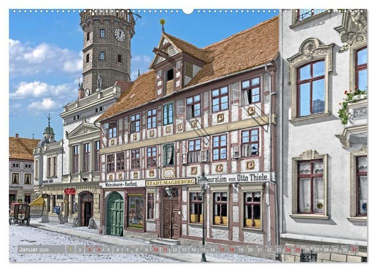 Produktbild: Altmark um 1900 - Orte zur Kaiserzeit in Farbe &ndash; kolorierte Fotografien (Wandkalender 2026 DIN A2 quer), CALVENDO Monatskalender