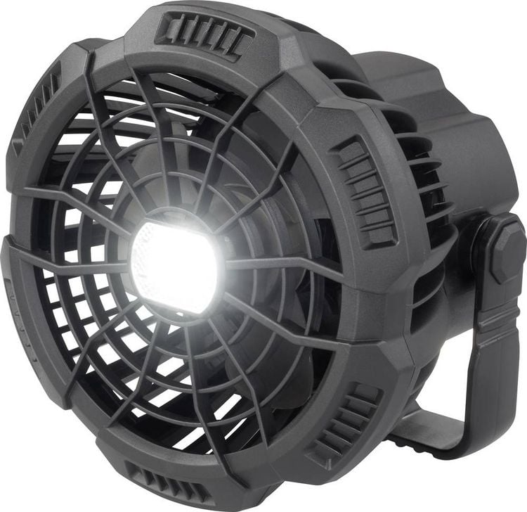 Produktbild: Rechargeable Akku-Ventilator Schwarz mit Fernbedienung, Schwenkbar, mit Beleuchtung