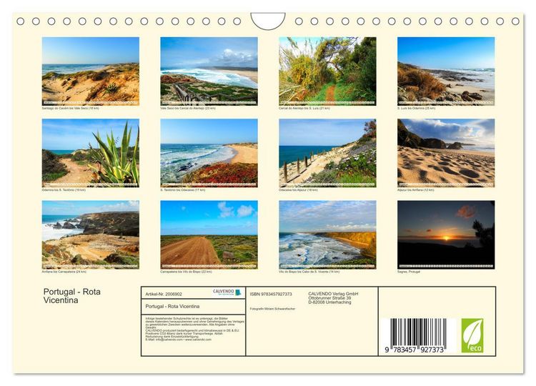 Produktbild: Portugal - Rota Vicentina (Wandkalender 2026 DIN A4 quer), CALVENDO Monatskalender