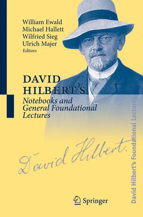 Produktbild: David Hilbert's Notebooks and General Foundational Lectures