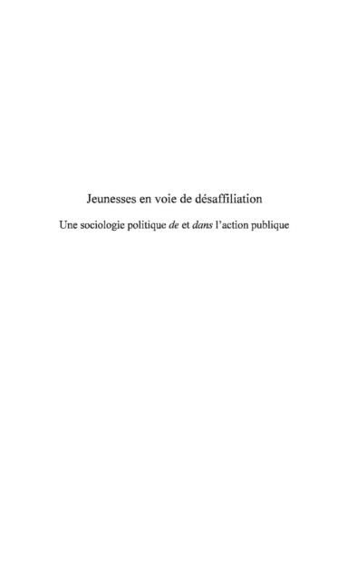 Produktbild: Jeunesse en voie de desafiliation une so