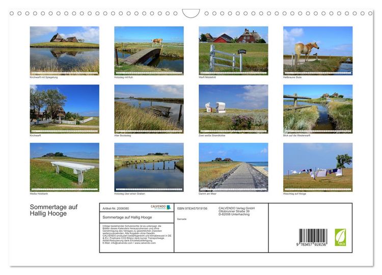 Produktbild: Sommertage auf Hallig Hooge (Wandkalender 2026 DIN A3 quer), CALVENDO Monatskalender