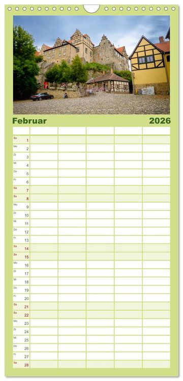 Produktbild: Familienplaner 2026 - Ein Blick auf Quedlinburg mit 5 Spalten (Wandkalender, 21 x 45 cm) CALVENDO