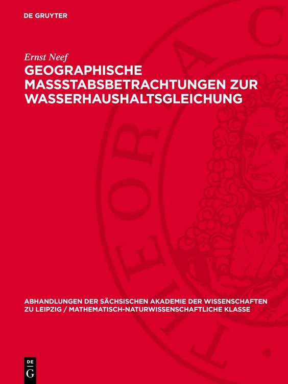 Produktbild: Geographische Massstabsbetrachtungen zur Wasserhaushaltsgleichung