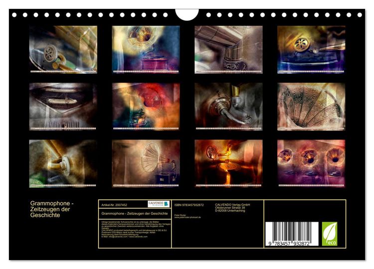 Produktbild: Grammophone - Zeitzeugen der Geschichte (Wandkalender 2026 DIN A4 quer), CALVENDO Monatskalender