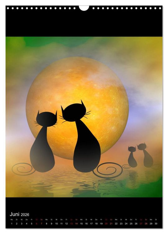 Produktbild: Mooncats - sie leben und sie tr&auml;umen (Wandkalender 2026 DIN A3 hoch), CALVENDO Monatskalender