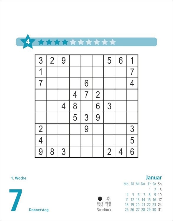Produktbild: Stefan Heine Sudoku mittel bis schwierig Tagesabrei&szlig;kalender 2027