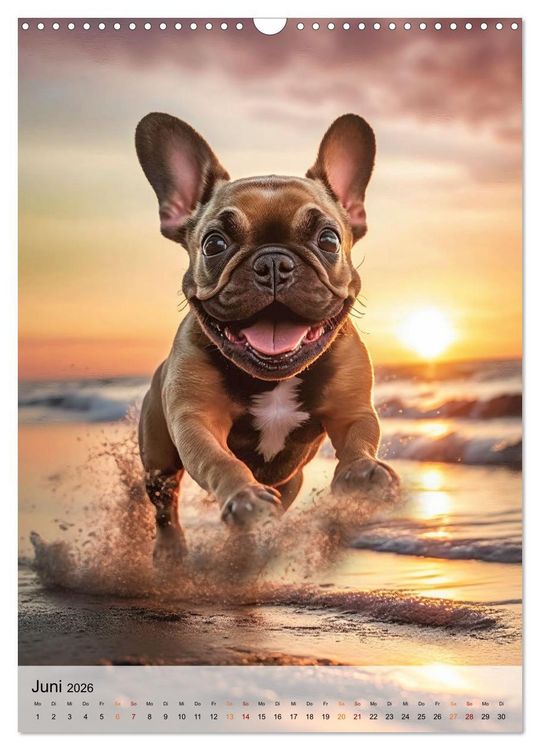 Produktbild: Franz&ouml;sische Bulldogge - ein Hund f&uuml;r die Familie (Wandkalender 2026 DIN A3 hoch), CALVENDO Monatskalender