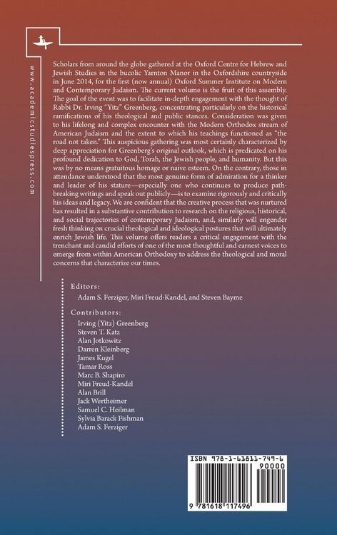 Produktbild: Yitz Greenberg and Modern Orthodoxy