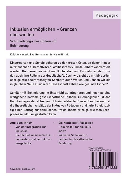 Produktbild: Inklusion erm&ouml;glichen &ndash; Grenzen &uuml;berwinden. Schulp&auml;dagogik bei Kindern mit Behinderung