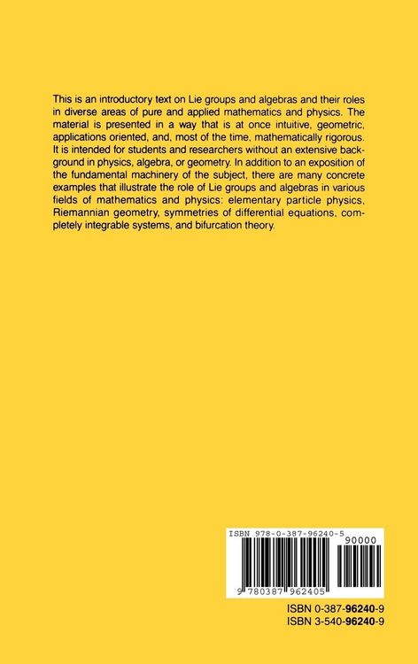 Produktbild: Lie Groups and Algebras with Applications to Physics, Geometry, and Mechanics