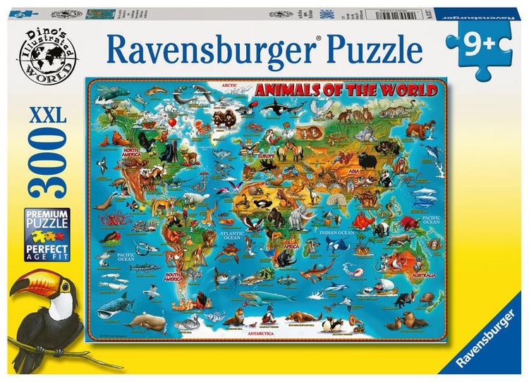 Produktbild: Kinderpuzzle 300 XXL Teile - Tiere rund um die Welt