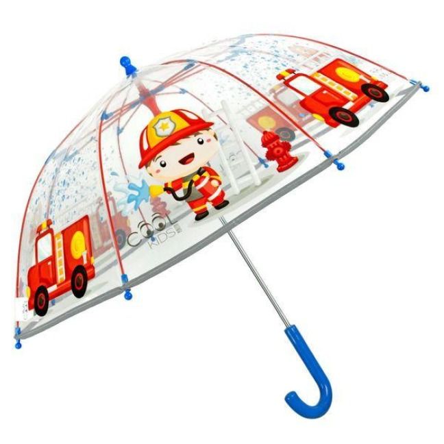 Produktbild: Glow in the Dark Kinderschirm Cool Kids FIREMAN transparent, 42/8, manuell