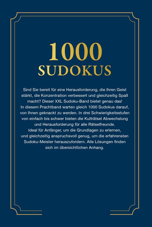 Produktbild: 1000 Sudokus von einfach bis schwer