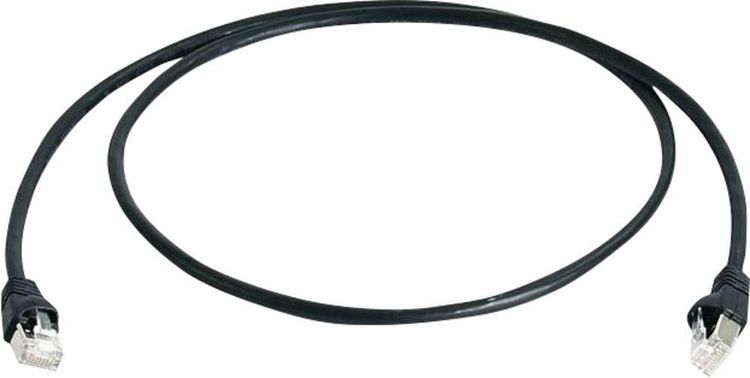 Produktbild: Teleg&auml;rtner 100009136 RJ45 Patchkabel CAT 6a S/FTP 25.00 m Schwarz Flammwidrig, Halogenfrei, UL-zertifiziert 1 St.