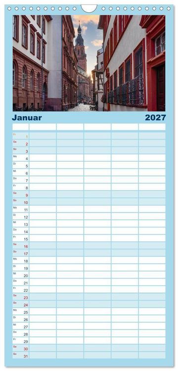 Produktbild: Familienplaner 2027 - Heidelberg Impressionen mit 5 Spalten (Wandkalender, 21 x 45 cm) CALVENDO