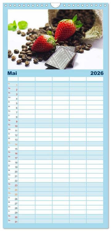 Produktbild: Familienplaner 2026 - Kaffee-Pause Terminkalender mit 5 Spalten (Wandkalender, 21 x 45 cm) CALVENDO