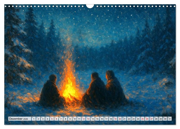 Produktbild: Ruhe finden - Der Anti-Stress-Kalender - Ein Jahr voller W&auml;rme und Achtsamkeit (Wandkalender 2026 DIN A3 quer), CALVENDO Monatskalender