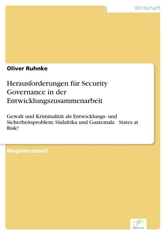 Produktbild: Herausforderungen f&uuml;r Security Governance in der Entwicklungszusammenarbeit