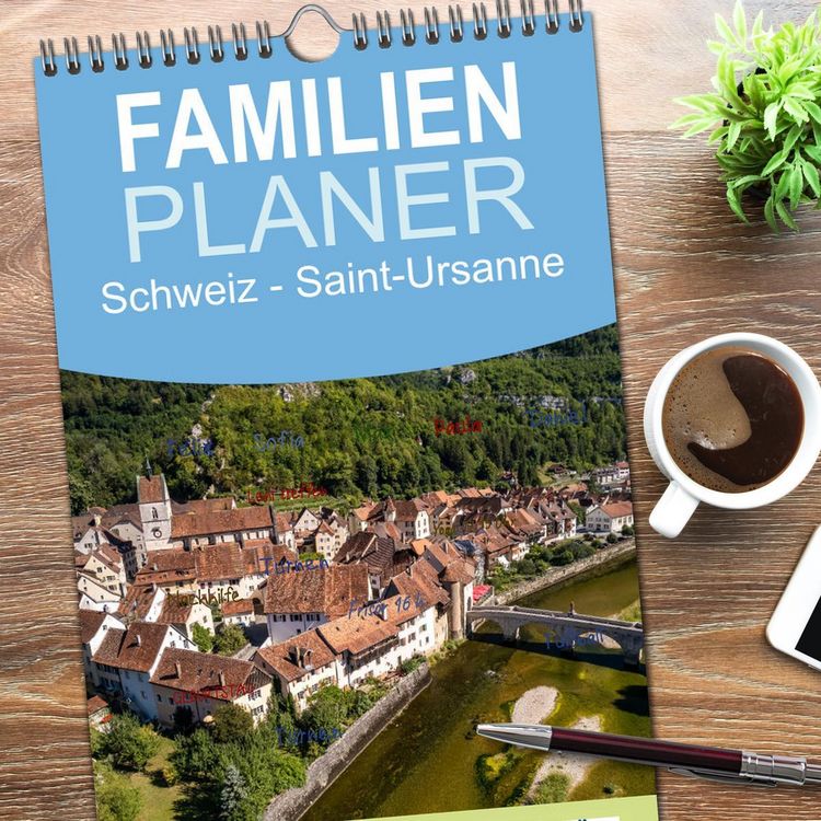 Produktbild: Familienplaner 2026 - Schweiz - Saint-Ursanne mit 5 Spalten (Wandkalender, 21 x 45 cm) CALVENDO