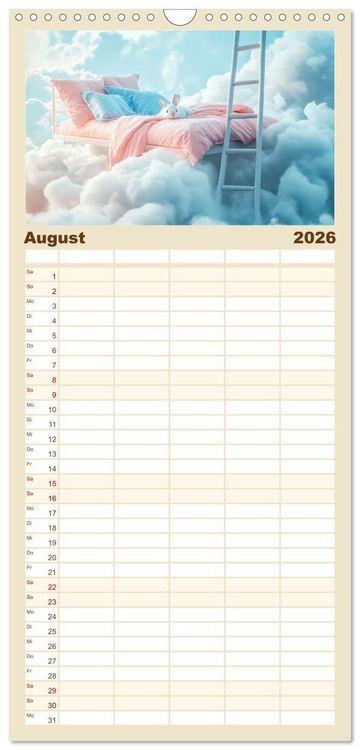 Produktbild: Familienplaner 2026 - Traumhafte Illusionen - Imagin&auml;r und surreal mit 5 Spalten (Wandkalender, 21 x 45 cm) CALVENDO